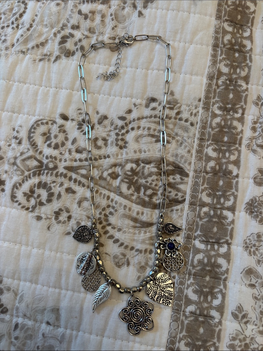 Urban Outfitters Silver Multi-Charm Pendant Necklace NWOT